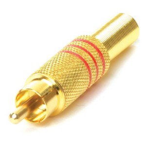 Gold metal male cinch plug...