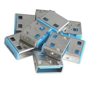 Lot de 10 verrous USB bleu