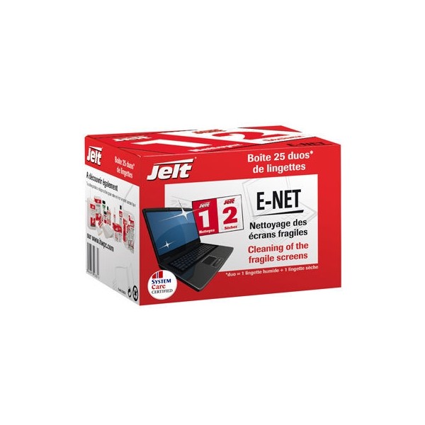 Jelt E-NET Lingette Humides / Sèches pour nettoyer les écrans